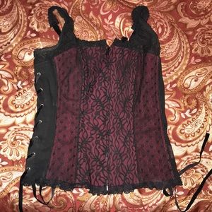 Tripp zip up “mock lace up” Corset